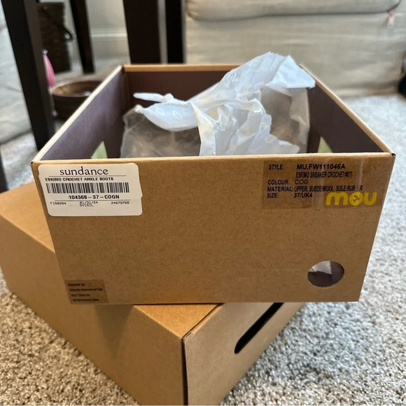 mou Eskimo Crochet ankle boots, NIB,  Size 37,  Cognac, Style MU.FE111046A - Picture 10 of 11